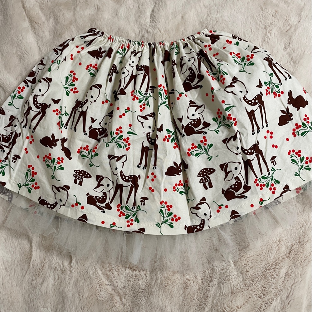Five loaves Two Fish Made in California  fawn deer skirt with tulle under layer.